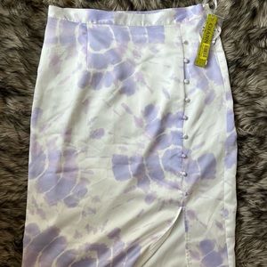 Gianni Bini Tie Dye Silk Satin Skirt